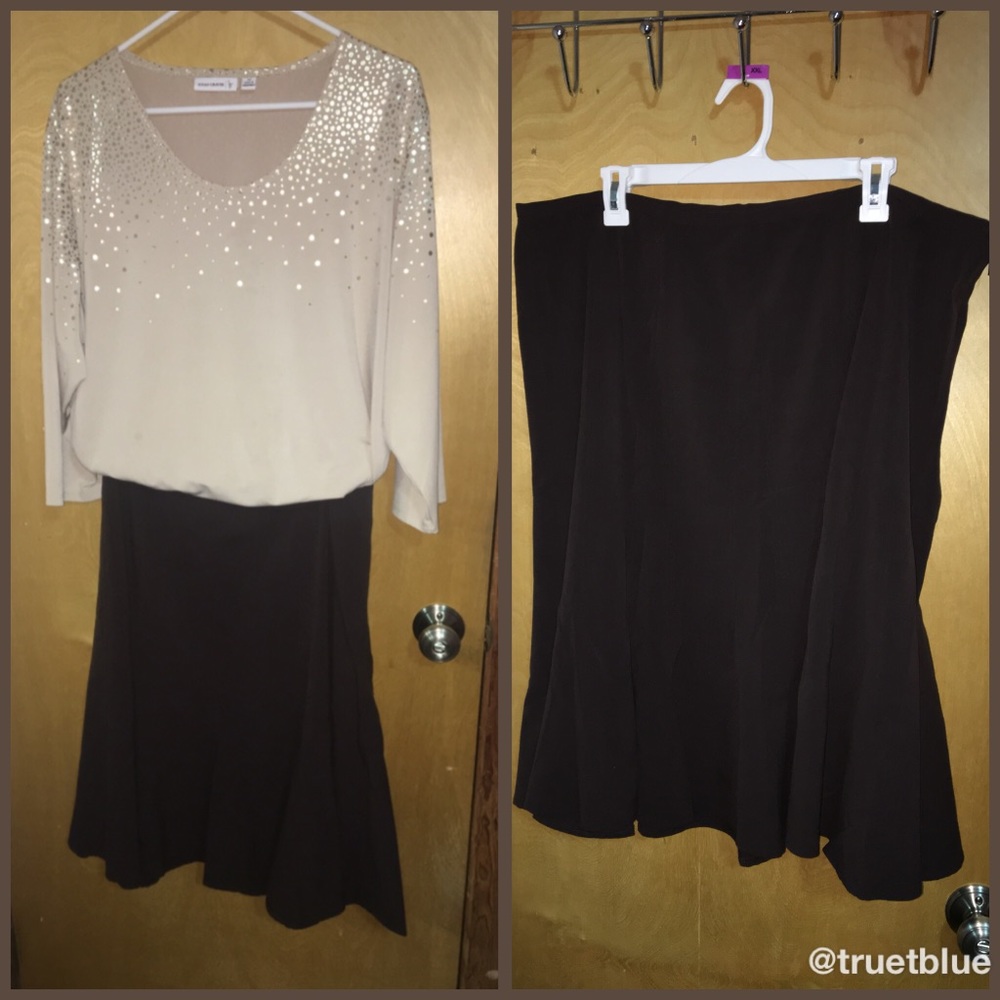 Brown Midi Skirt Sz 18